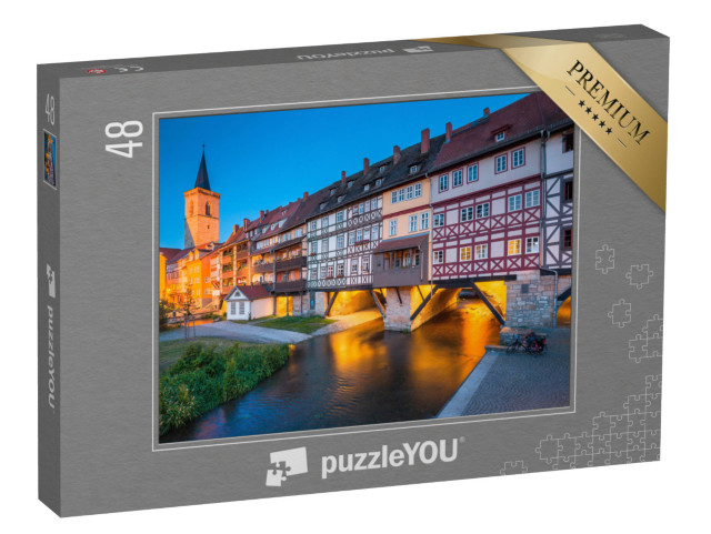 puzzle 48 dílků „Krämerbrücke v Erfurtu, Durynsko“