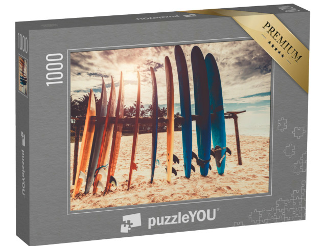 puzzle 1000 dílků „Surfovací prkna na pláži“
