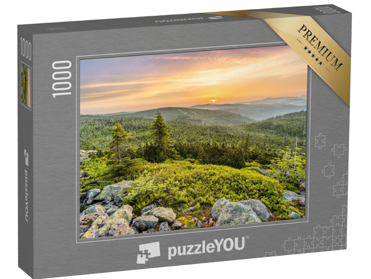 puzzle 1000 dílků „Horský vrchol Lusen, Bavorský les“