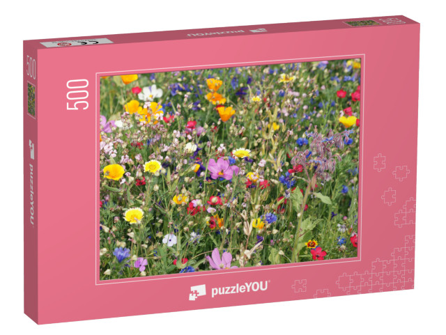 puzzle 500 dílků „Barevná louka s divokými květy“