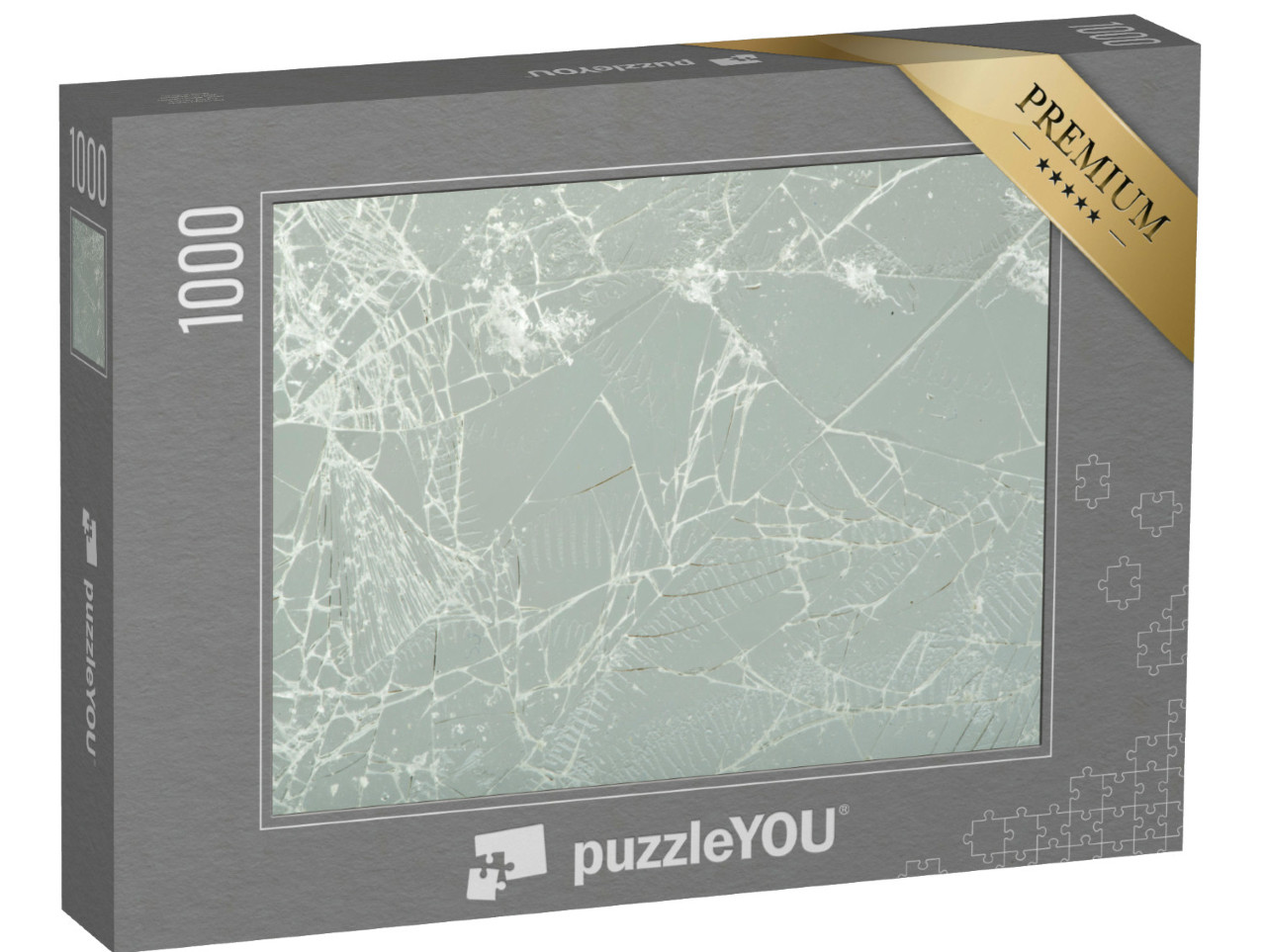 puzzle 1000 dílků „Rozbité sklo. Studiový záběr zblízka...“