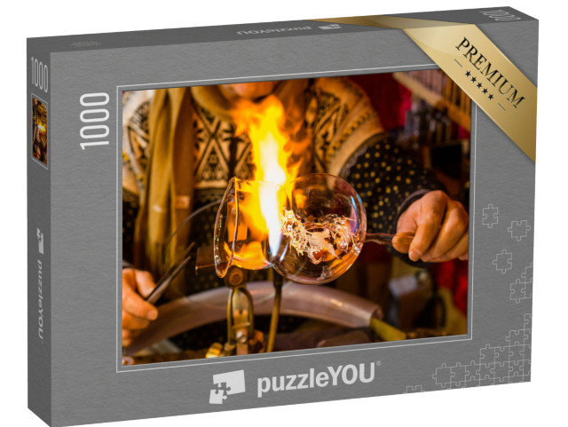 puzzle 1000 dílků „Výroba skleněných vánočních ozdob“