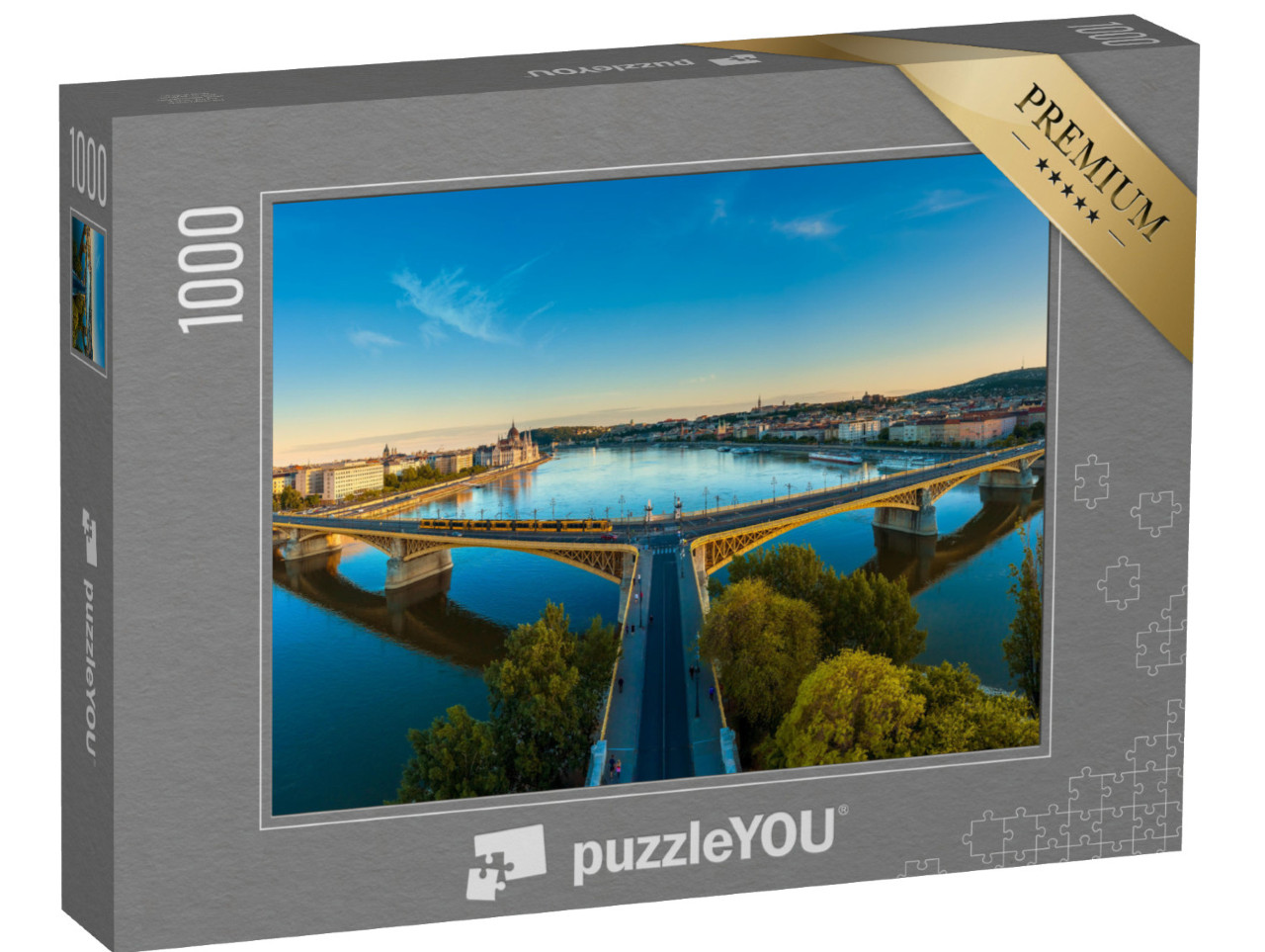 puzzle 1000 dílků „Panorama přes Markétin most v Budapešti, Maďarsko“