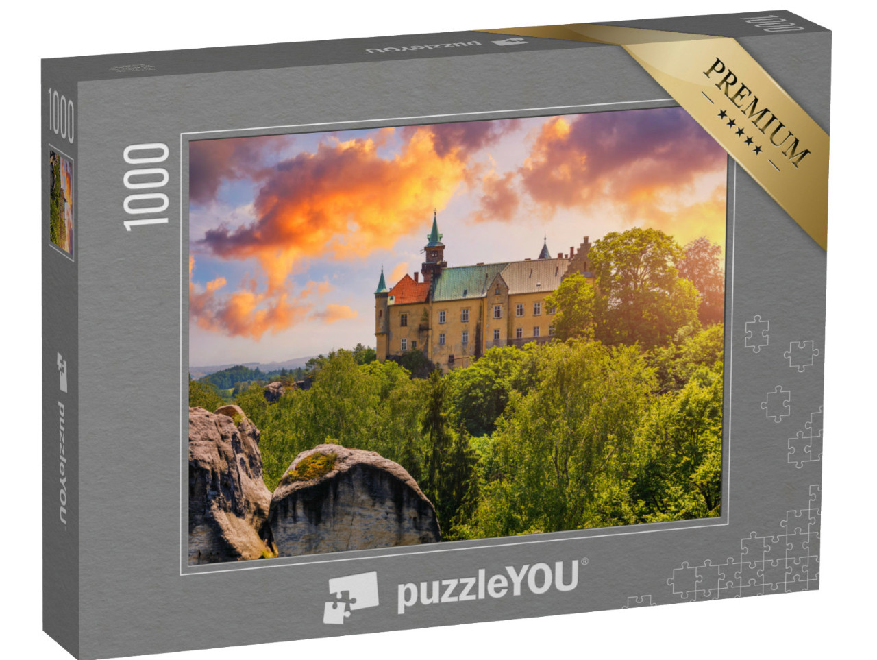 puzzle 1000 dílků „Zámek Hrubá Skála, Český ráj, Česká republika“