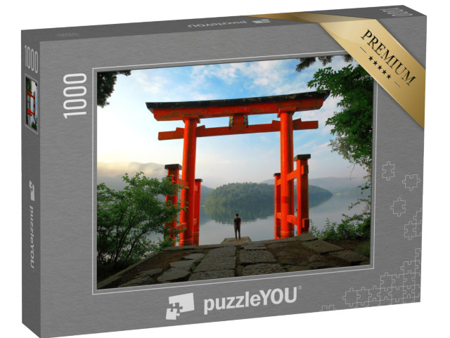 puzzle 1000 dílků „Brána torii svatyně Hakone u jezera Aši v Japonsku“