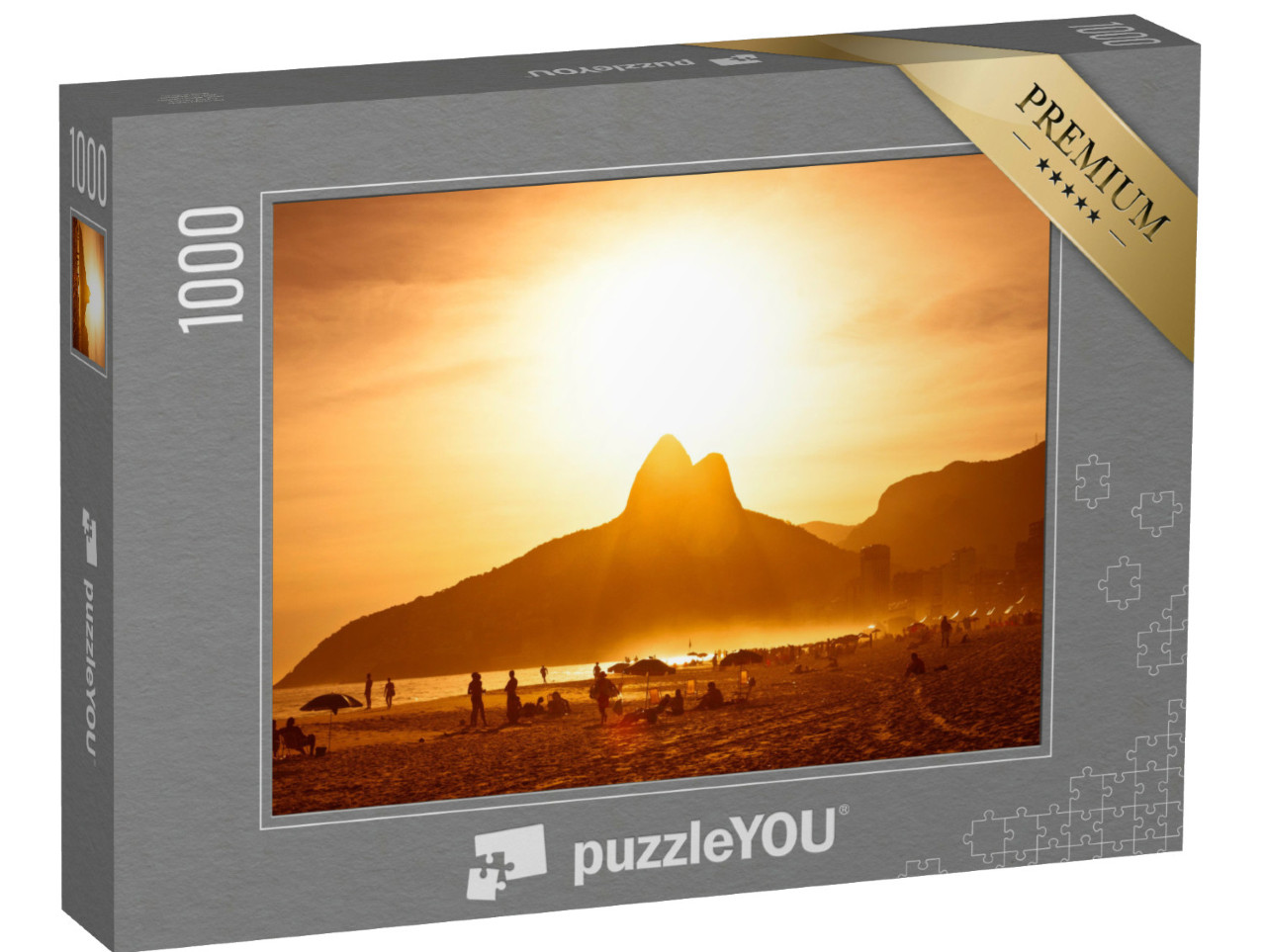 puzzle 1000 dílků „Západ slunce na pláži Ipanema, Rio de Janeiro, Brazílie“