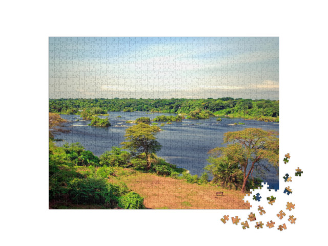 puzzle 1000 dílků „Divoký Nil v národním parku Murchison Falls, Uganda“