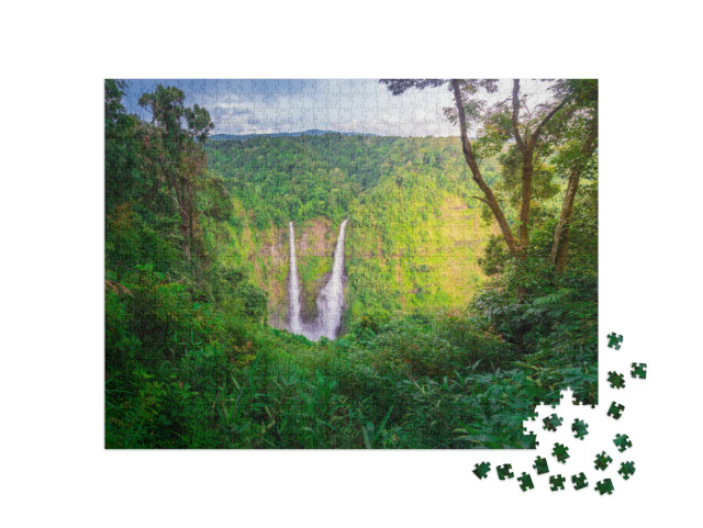 puzzle 1000 dílků „Vodopády Tad Fane v Pakse, jižní Laos“
