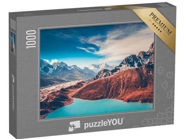 puzzle 1000 dílků „Tyrkysově zbarvené horské jezero v Hiimalájích“
