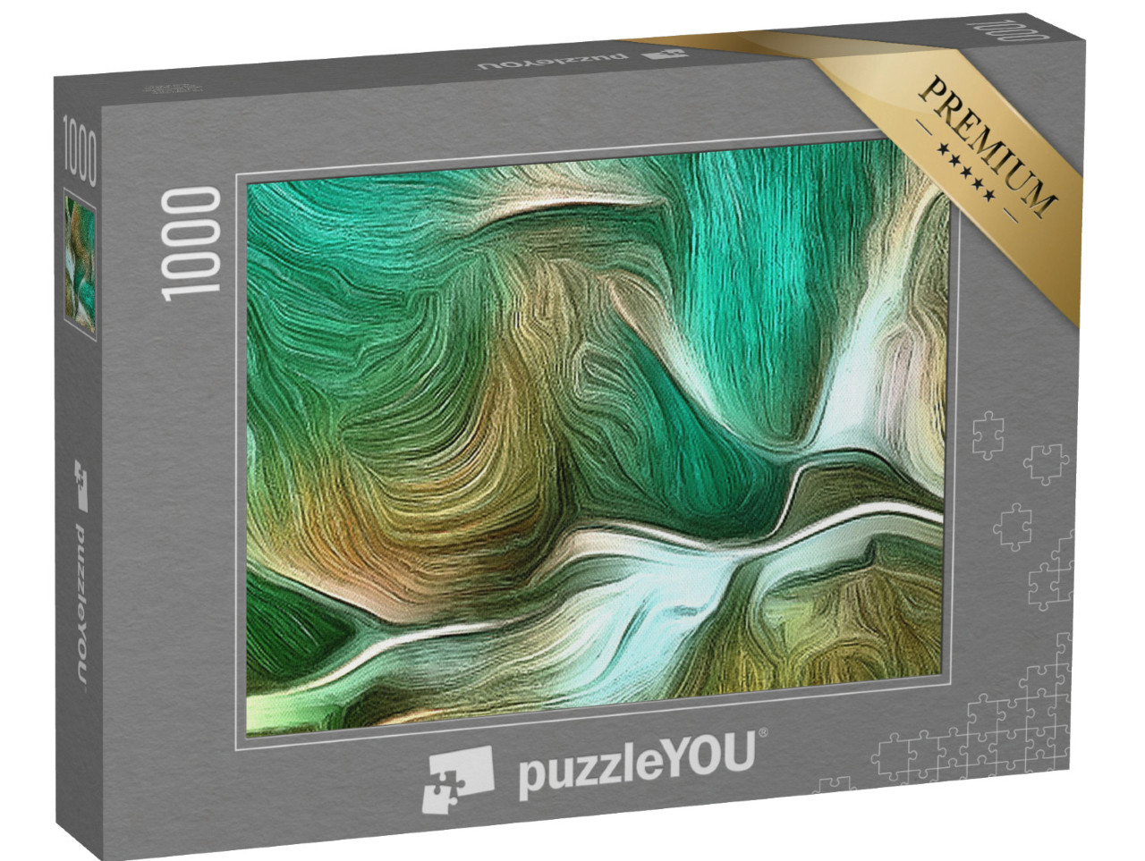 puzzle 1000 dílků „Abstraktní malba v živých odstínech zelené“