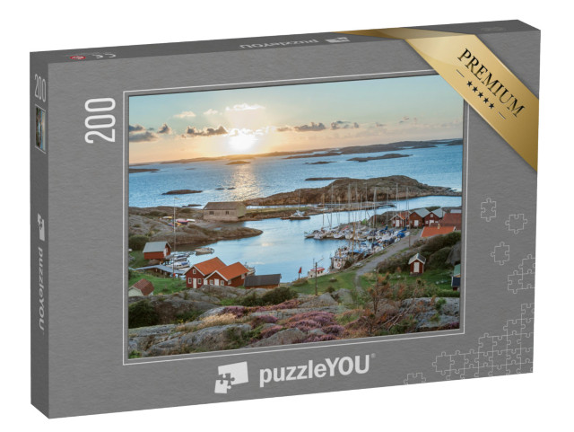 puzzle 200 dílků „Rybářský přístav švédského souostroví, ostrov Ramsoe“