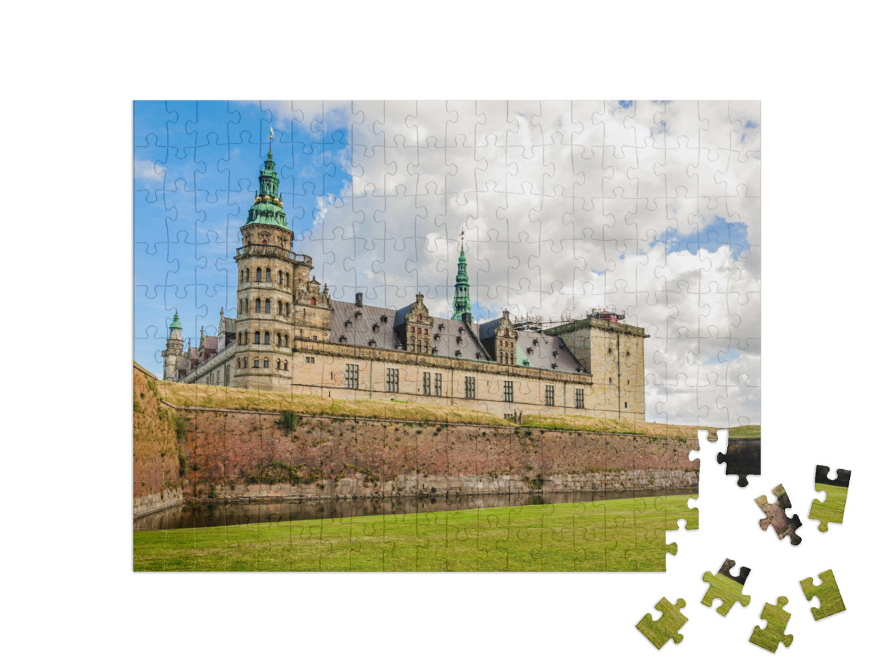 puzzle 200 dílků „Panoramatický pohled na hrad Kronborg, Helsingor, Dánsko“
