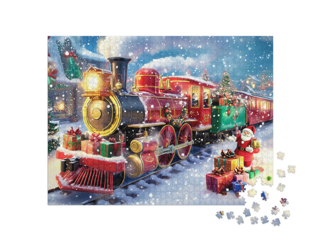 puzzle 1000 dílků „Polární expres přiveze spoustu dárků“