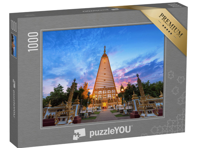puzzle 1000 dílků „Wat Phrathat Nong Bua za soumraku, Thajsko“