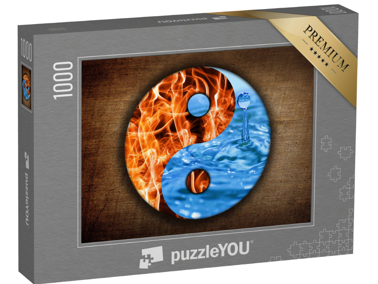 puzzle 1000 dílků „Voda a oheň. Jin a jang jsou symbolem harmonie“