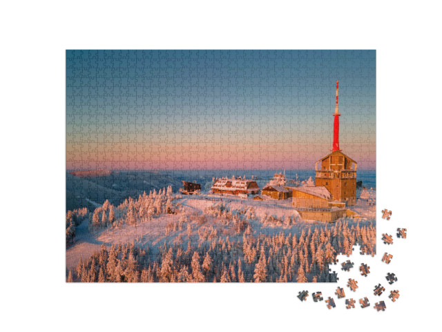 puzzle 1000 dílků „Lysá hora v zimě při východu slunce, Beskydy, Česká republika“