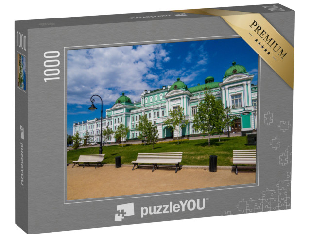 puzzle 1000 dílků „Pohled na Omské divadlo, Rusko“