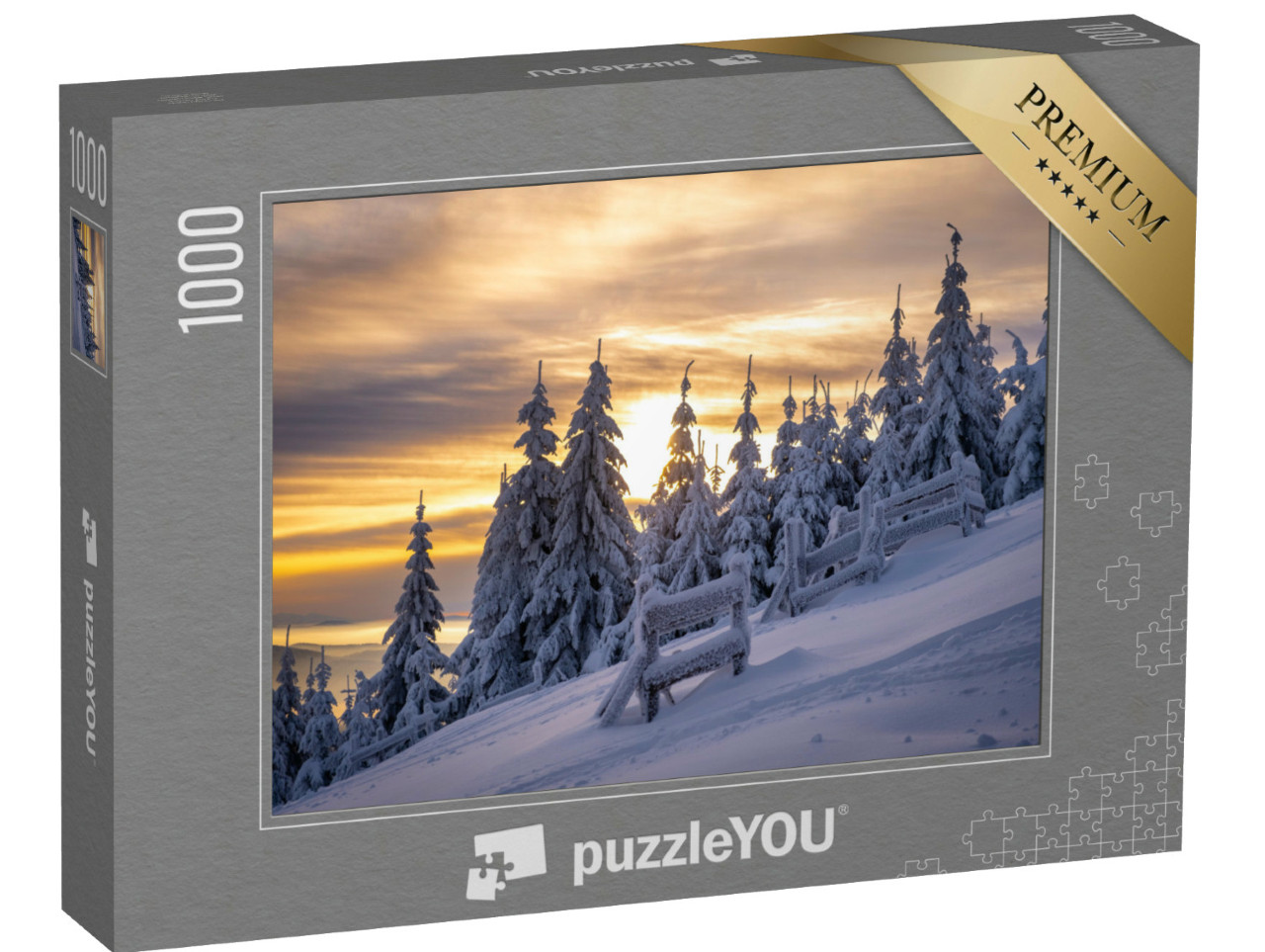 puzzle 1000 dílků „Lysá hora v zimě, Beskydy, Česká republika“