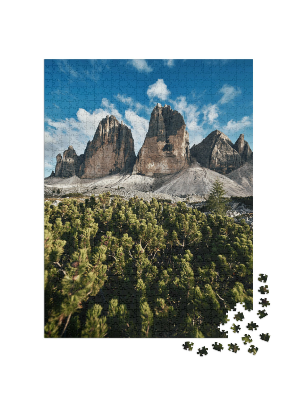 puzzle 1000 dílků „Tři vrcholy v Sesto Dolomitech, italské Alpy“