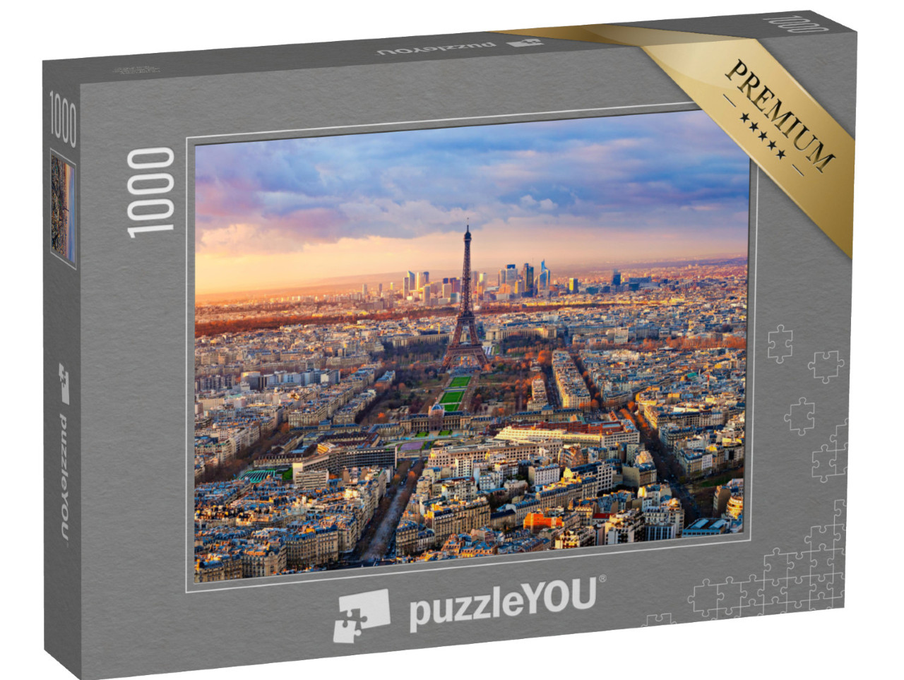 puzzle 1000 dílků „Letecký pohled na Paříž při západu slunce“