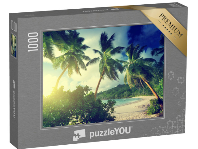 puzzle 1000 dílků „Západ slunce na pláži Takamaka, Seychely“