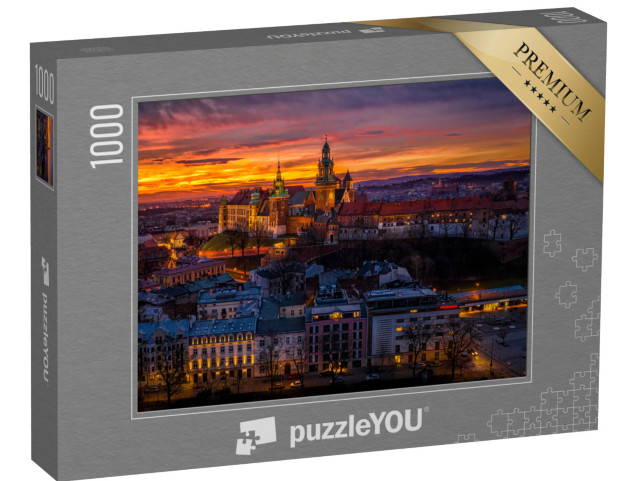 puzzle 1000 dílků „Svítání nad hradem Wawel, Krakov, Polsko“