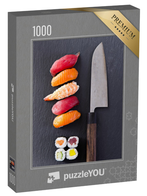 puzzle 1000 dílků „Sushi s nožem santoku“