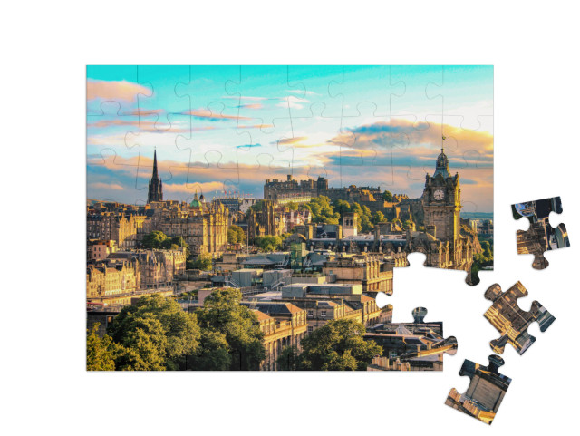 puzzle 48 dílků „Obzor Edinburghu z Calton Hill, Skotsko“