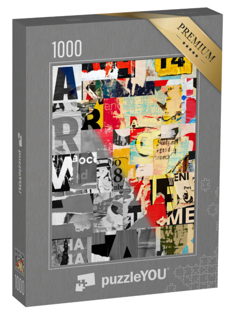 puzzle 1000 dílků „Koláž z čísel a písmen“
