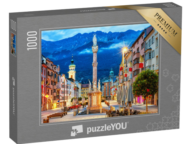 puzzle 1000 dílků „Innsbruck: Staré město v alpských horách v Tyrolsku“