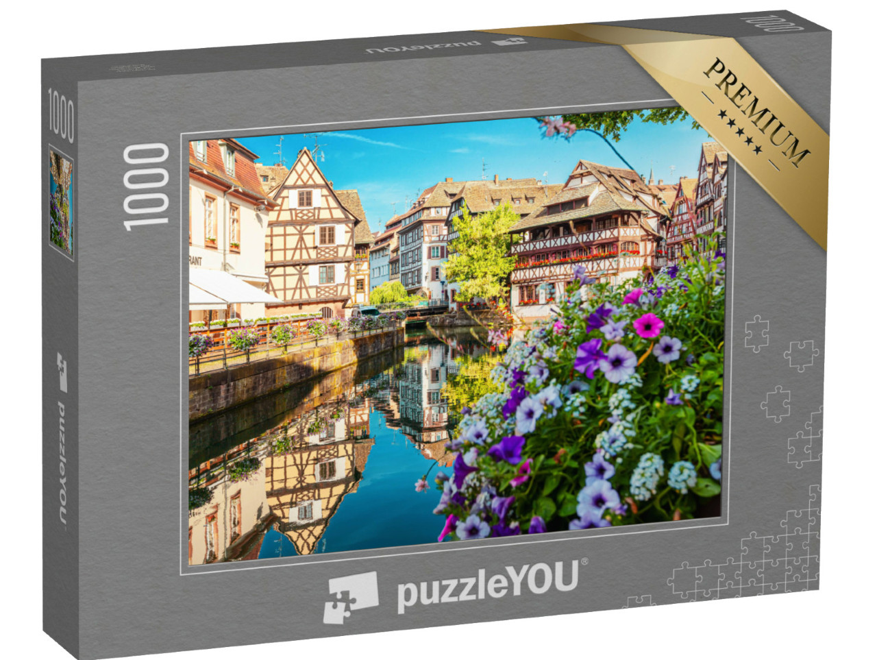 puzzle 1000 dílků „Hrázděné domy v La Petite France, Štrasburk, Francie“