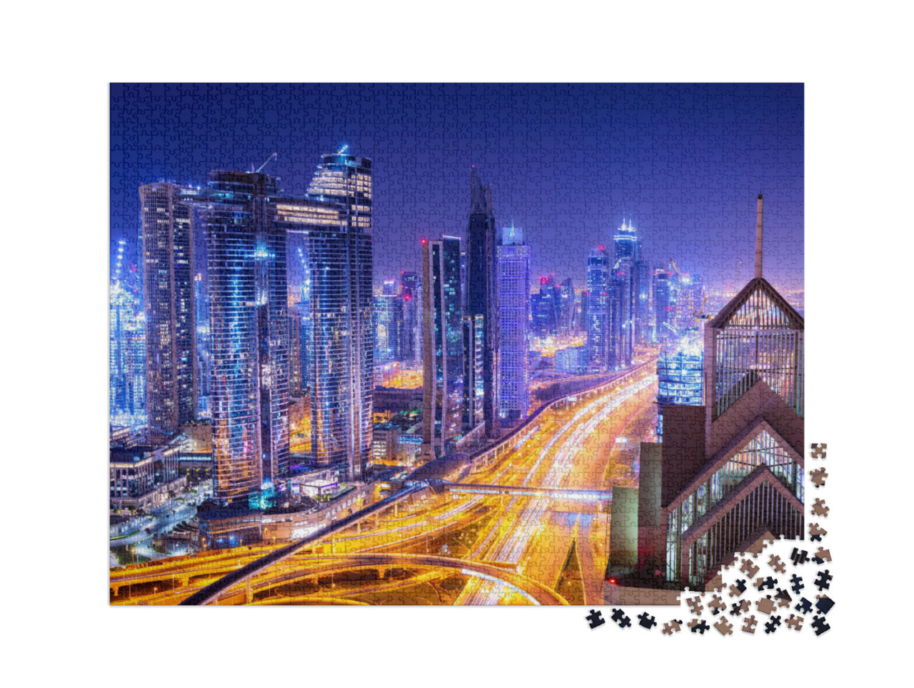 puzzle 2000 dílků „Centrum Dubaje v noci“