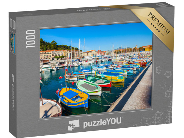 puzzle 1000 dílků „Přístav Nice s loděmi a jachtami, Azurové pobřeží ve Francii“