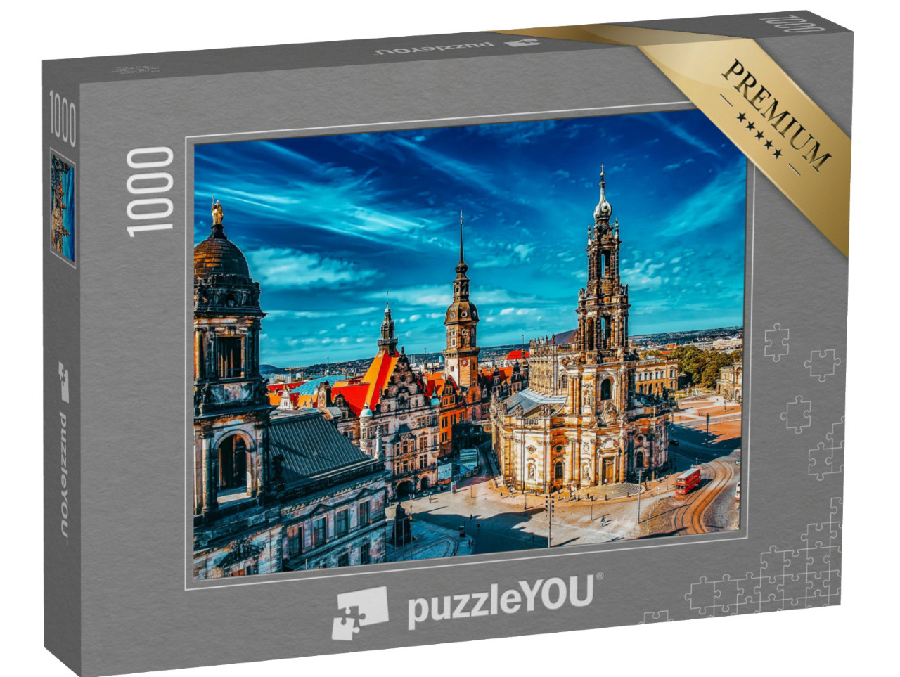 puzzle 1000 dílků „Historické staré město Drážďan, Sasko, Německo“