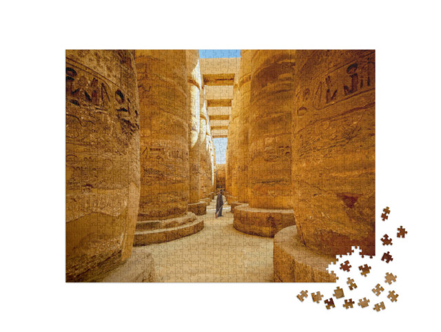 puzzle 1000 dílků „Egyptská chrámová stráž v komplexu Karnak, Luxor, Egypt“