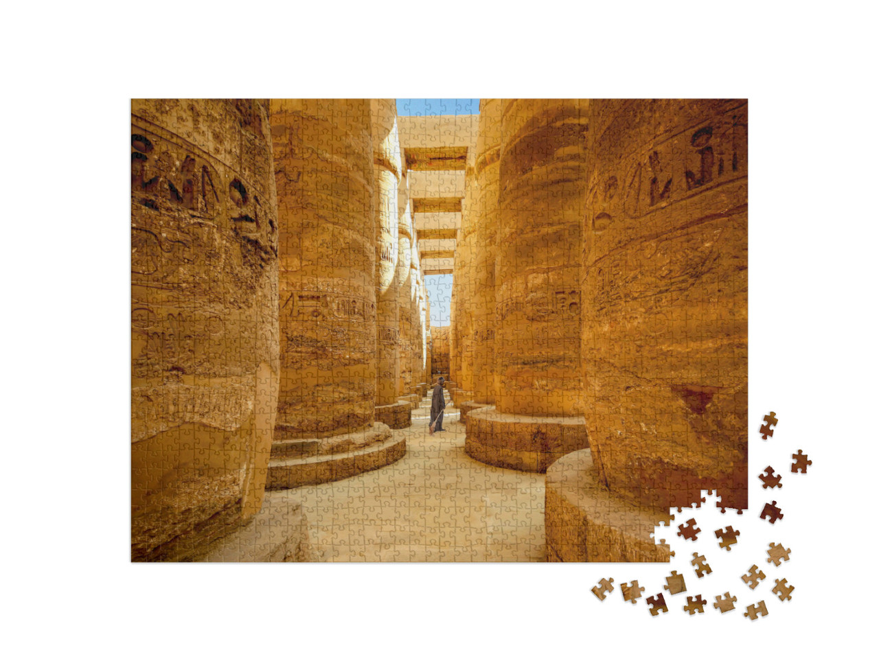 puzzle 1000 dílků „Egyptská chrámová stráž v komplexu Karnak, Luxor, Egypt“
