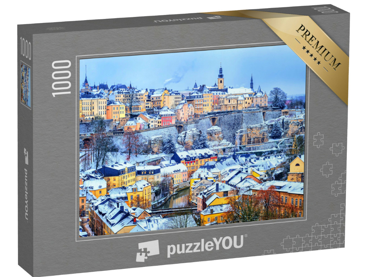 puzzle 1000 dílků „Kouzelné staré město Lucemburk v zimě“