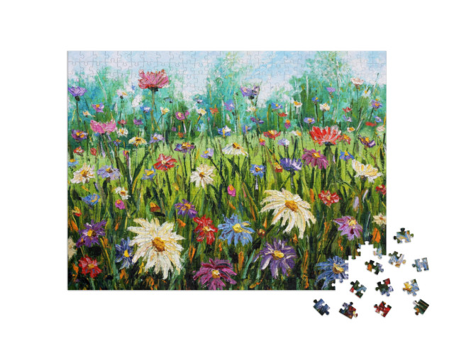 puzzle 500 dílků „Olejomalba: Divoké květiny“