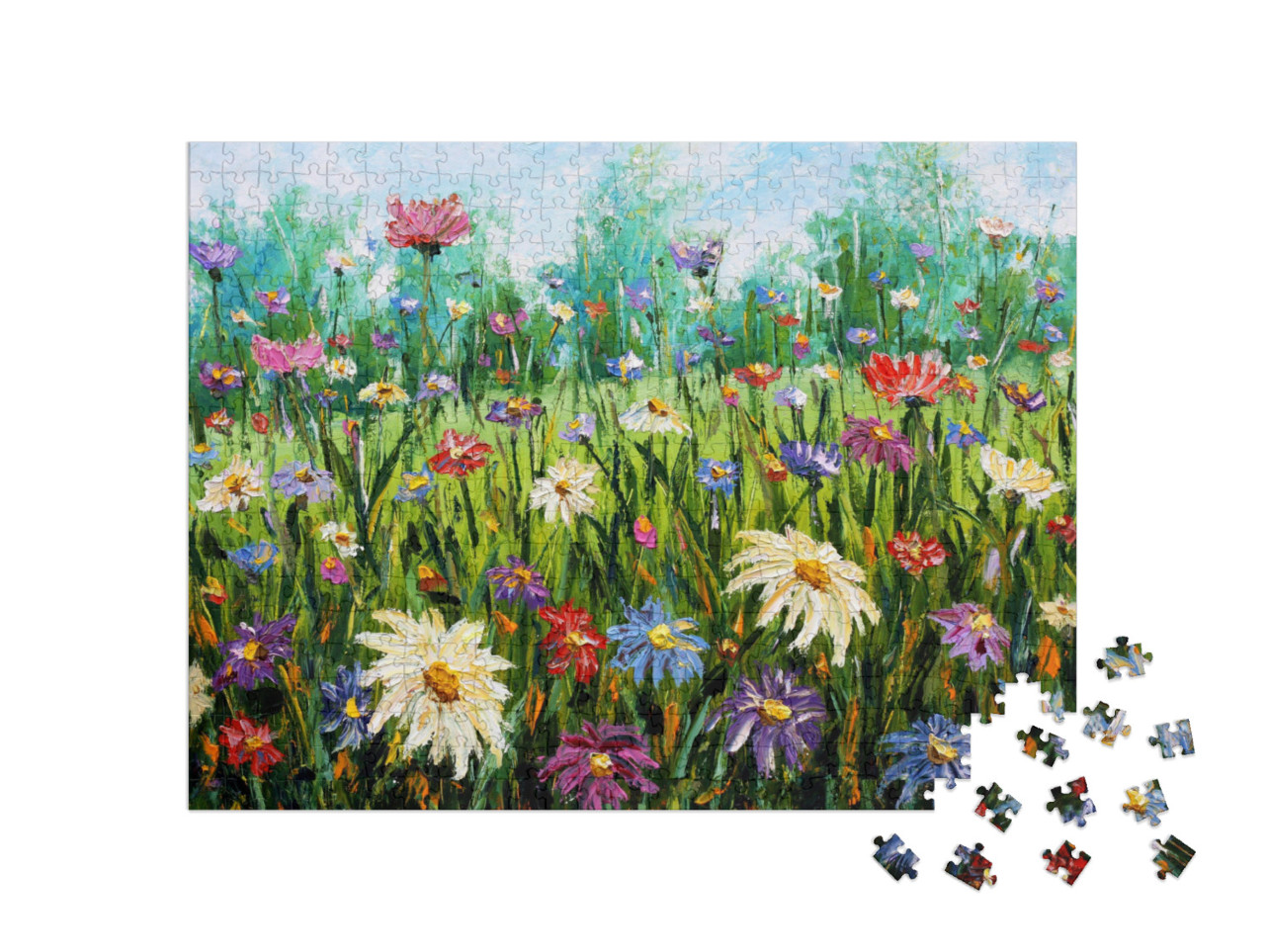 puzzle 500 dílků „Olejomalba: Divoké květiny“