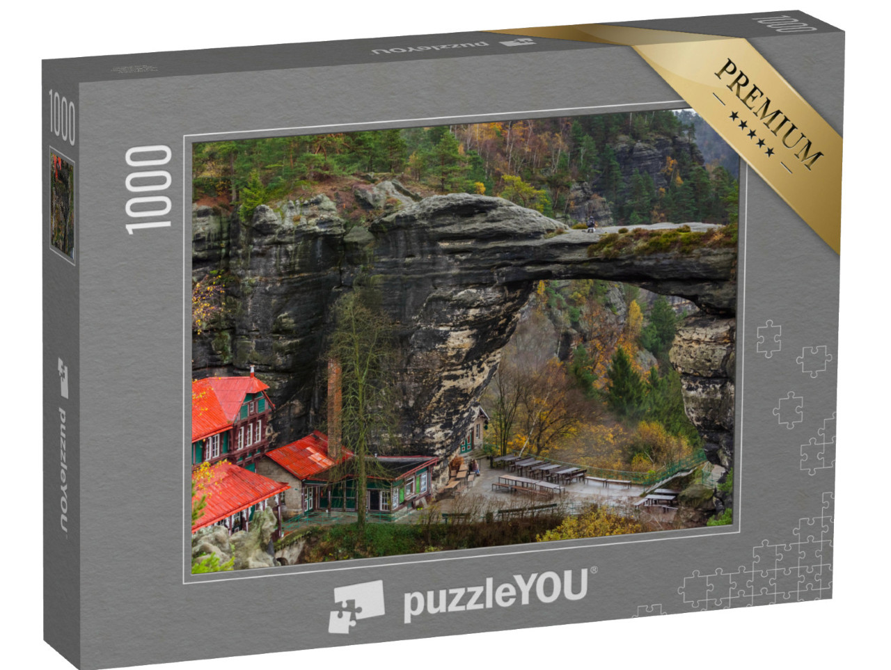 puzzle 1000 dílků „Pravčická brána, České Švýcarsko, Česká republika“