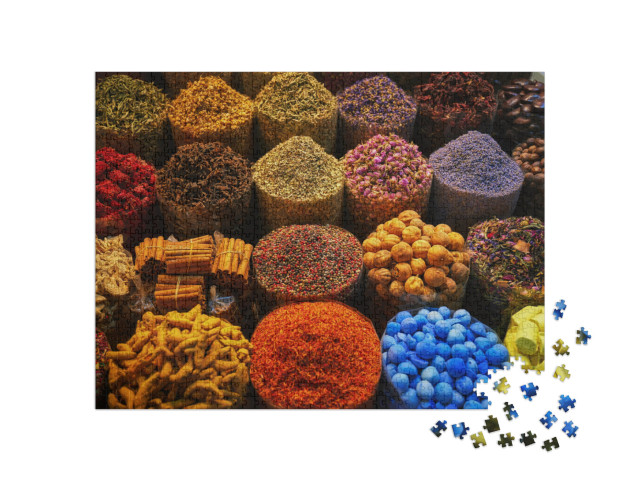 puzzle 1000 dílků „Barevné koření v Grand Souq v Dubaji“