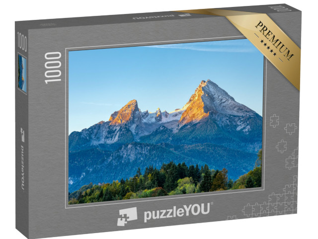 puzzle 1000 dílků „Ranní slunce na Watzmannu v bavorských Alpách“