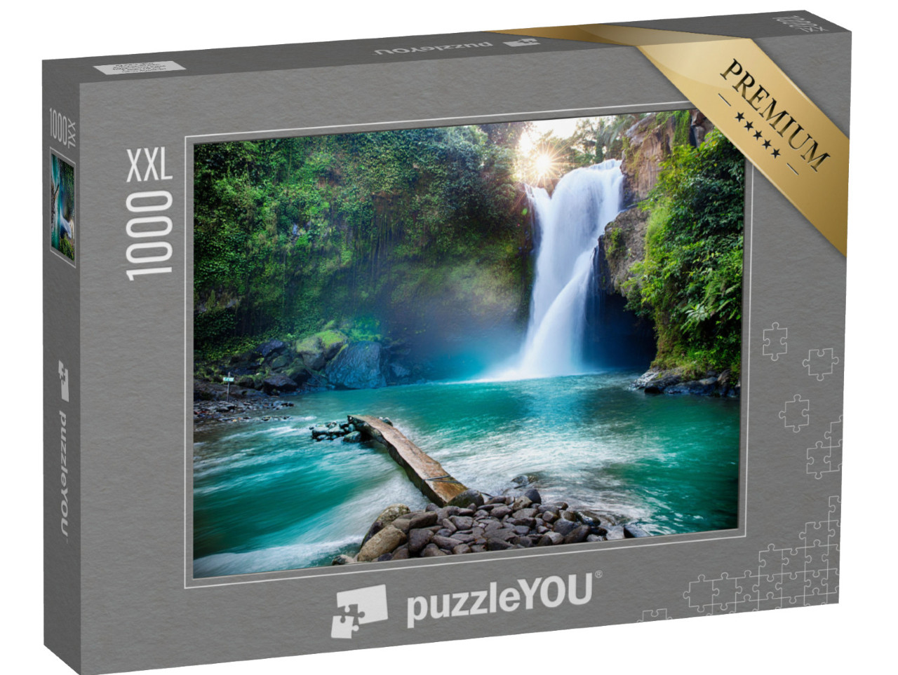puzzle 1000 dílků XXL „Vodopád ukrytý v tropické džungli“
