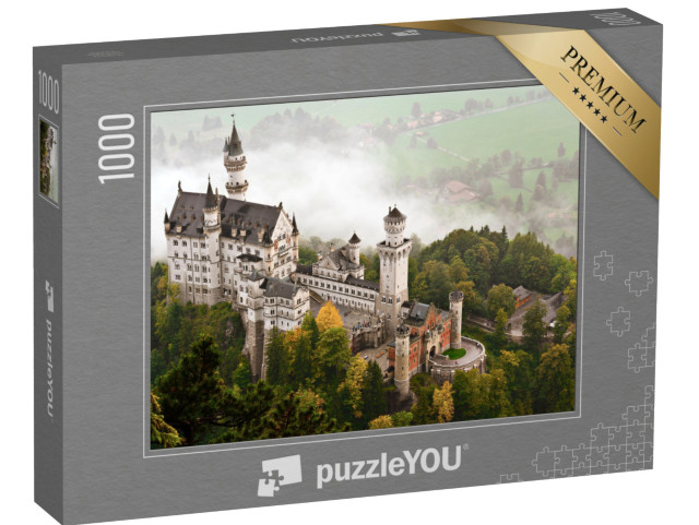 puzzle 1000 dílků „Zámek Neuschwanstein v mlze, Bavorsko“