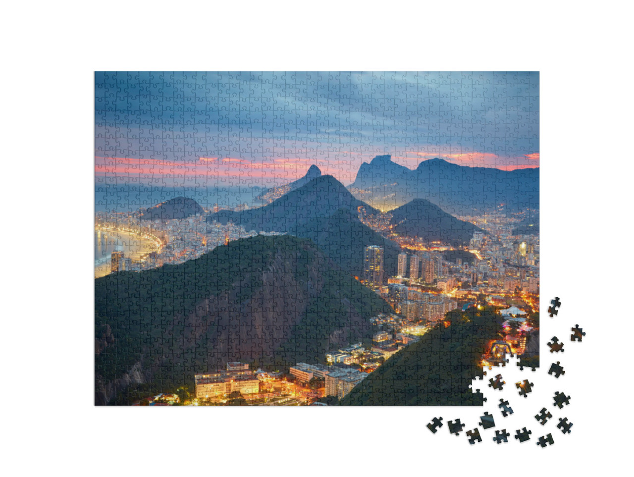 puzzle 1000 dílků „Noční pohled na Rio de Janeiro, Brazílie“