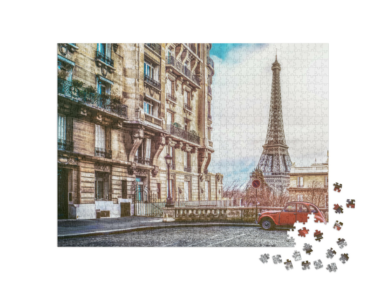 puzzle 1000 dílků „Malá ulice v Paříži“