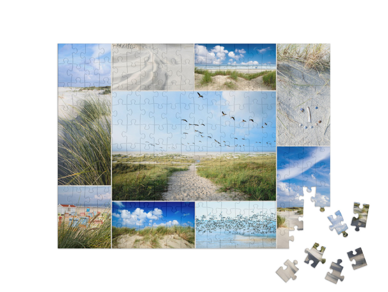 puzzle 200 dílků „Koláž dojmů z Langeoogu, Německo“