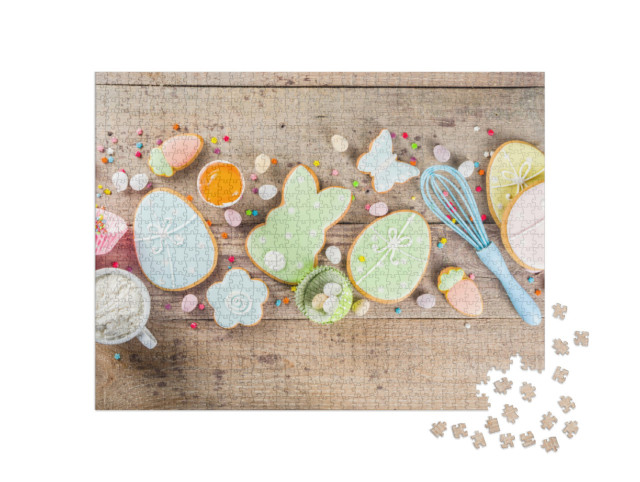 puzzle 1000 dílků „Barevná velikonoční pekárna“