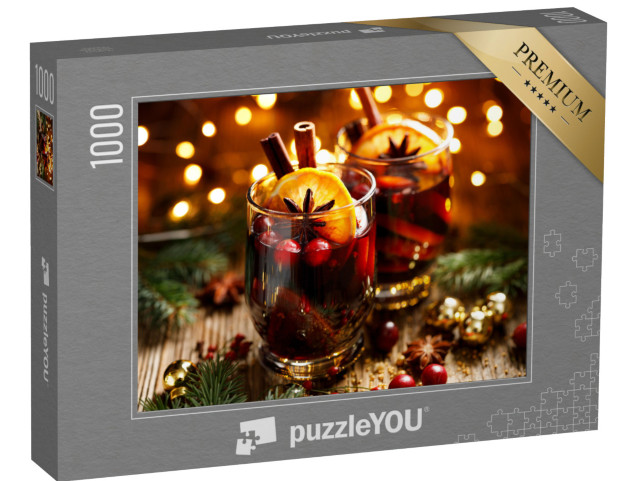 puzzle 1000 dílků „Vánoční svařené víno ve sklenici“
