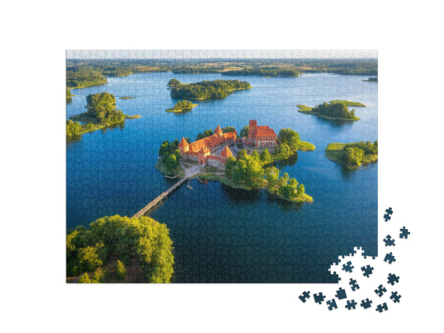 puzzle 1000 dílků „Letecký pohled na hrad Trakai, Litva“